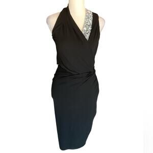 Alexandre Vauthier Rhinestone Beaded Gathered Asymmetrical Neckline Dress Black